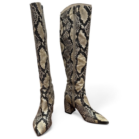 Marc Fisher Black and White Snakeskin Boots - Picture 3 of 5